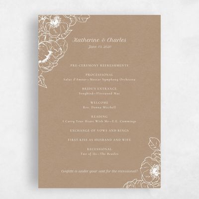 Brown Fall Wedding Program - Rooftop