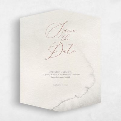 Beige Diamond Wedding Save the Date - Elting Portrait