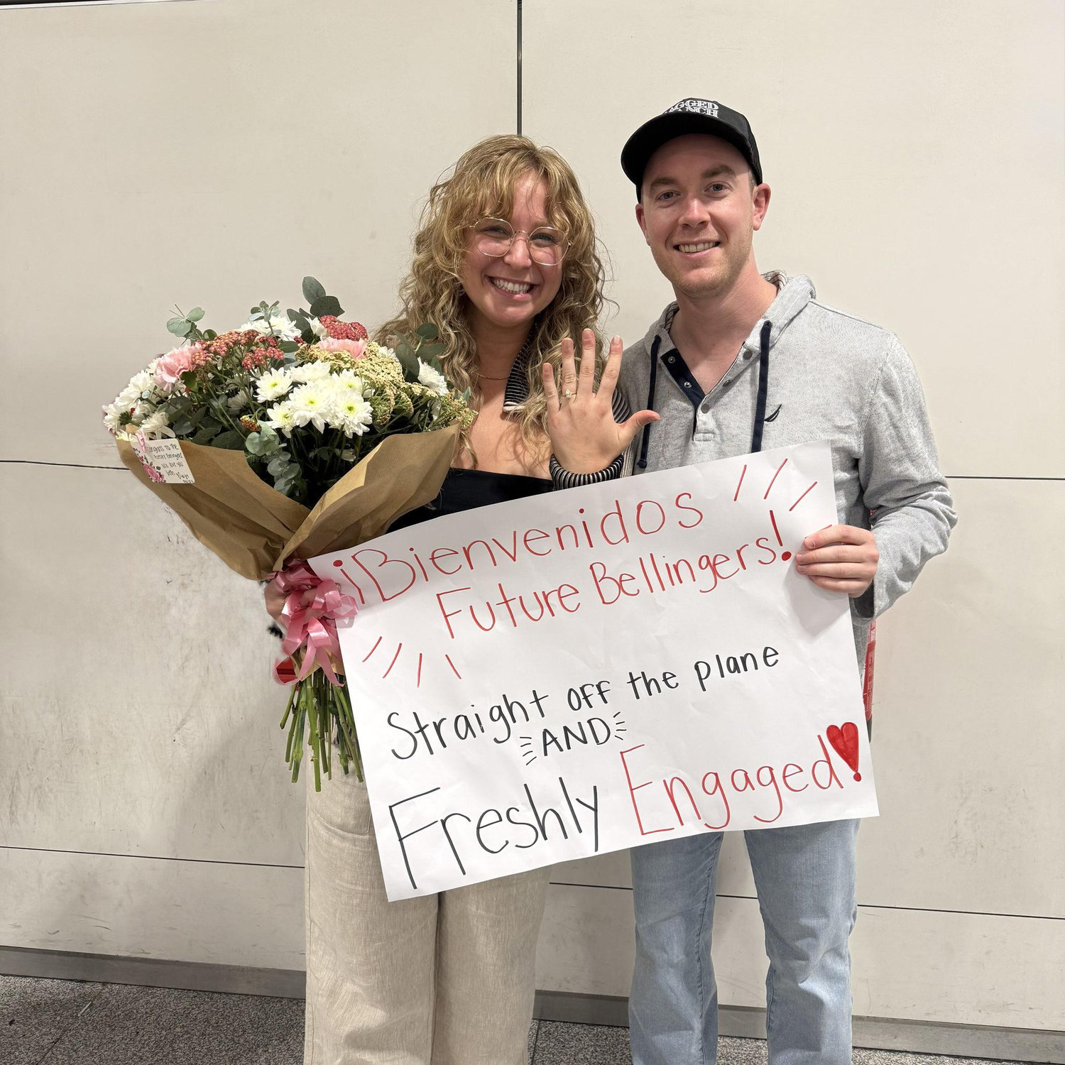 Visiting our friends Haley and Bailey who met us at the airport right after we were engaged!