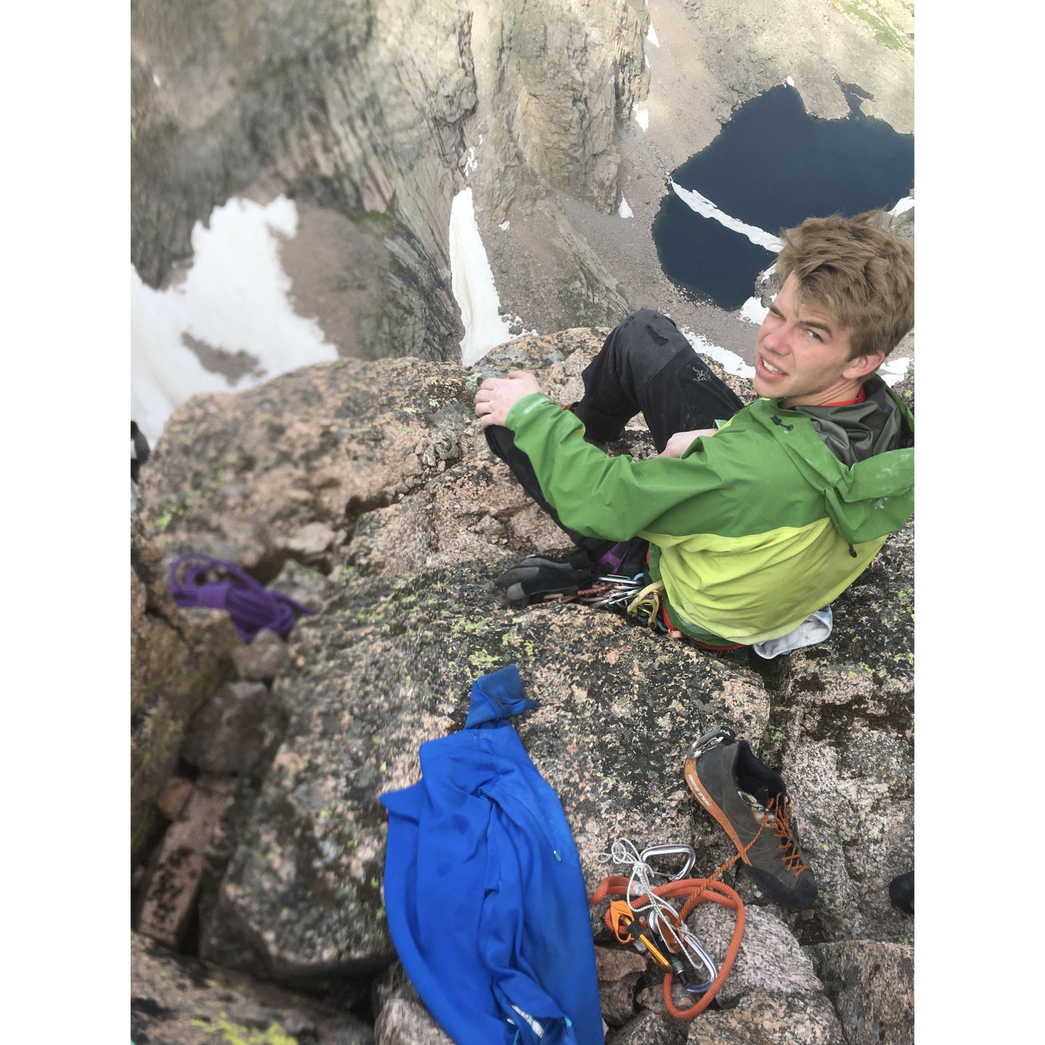 Friends before started dating. John impressing Svetty with his gnarly climbs. Svetty impressing John with sticking out through uncomfortable conditions on said climbs