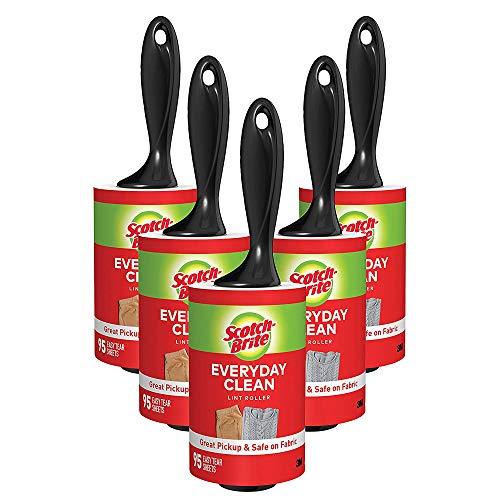 Scotch-Brite Lint Roller Value Pack, 5 Rollers, Picks up Lint, Pet Fur, Fuzz, and Hair