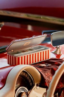 Damson Madder Striped Fabric Jewelry Box