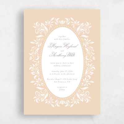 Beige Wedding Invitation - Palais Portrait