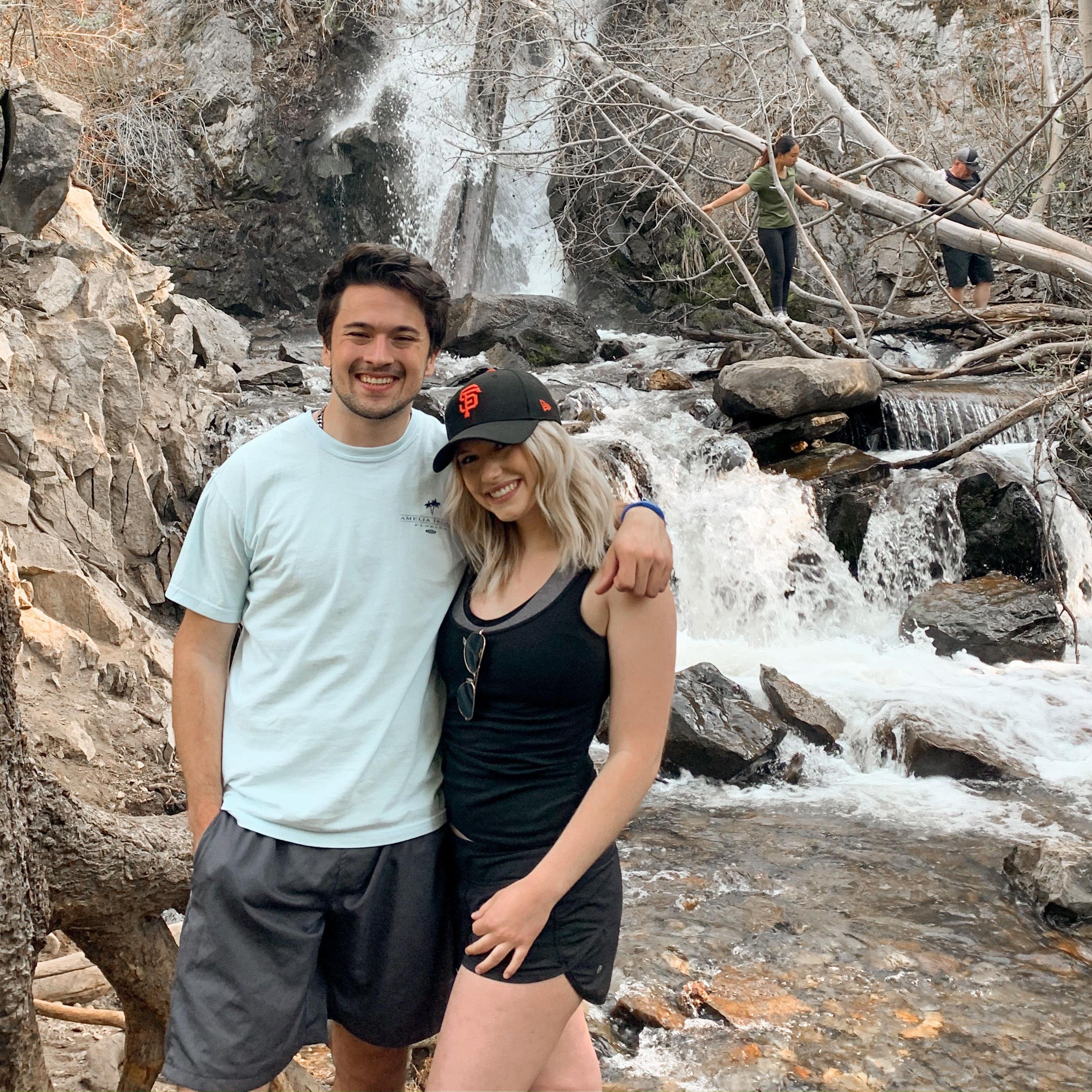 Our first date hiking Hunter Creek Trail in Reno, NV.