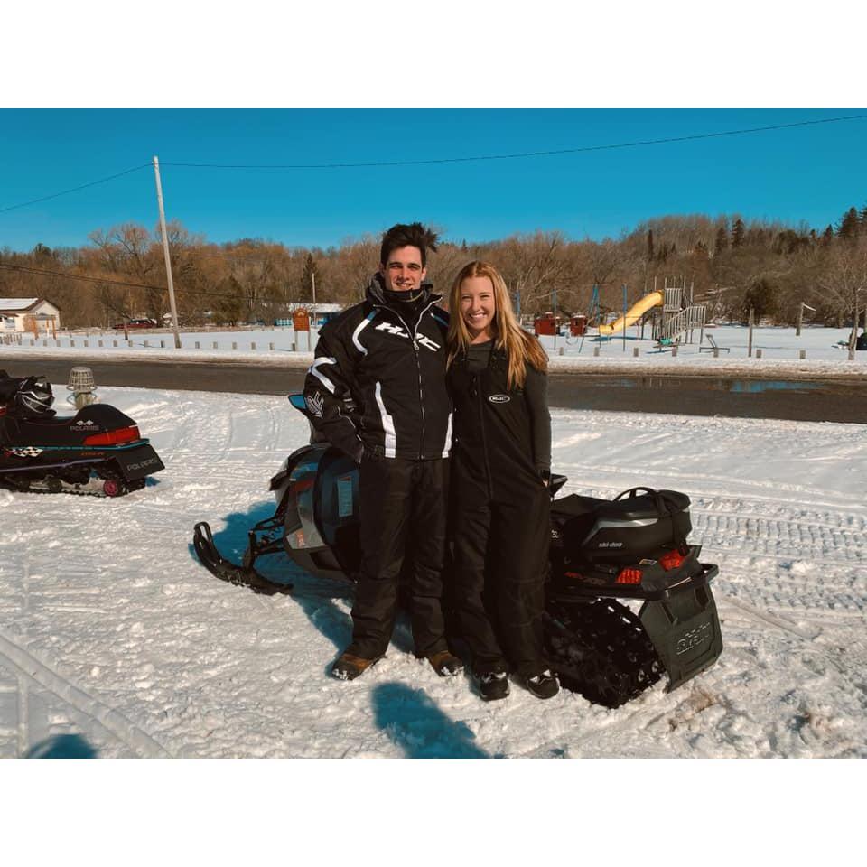 The time she showed him how to snowmobile in northern Michigan