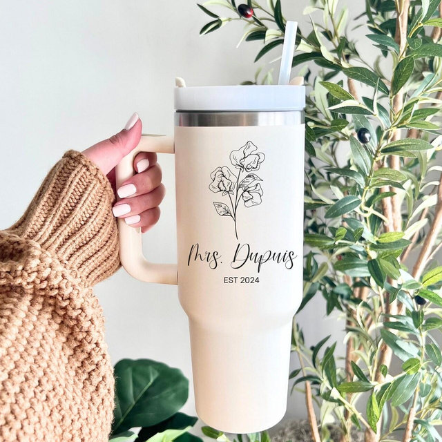 Personalized Gift for Bride, Mrs Engagement Gift, Engaged 40 OZ Tumbler, Bridal Shower Gift, Personalized Wedding Gift for Bride to Be