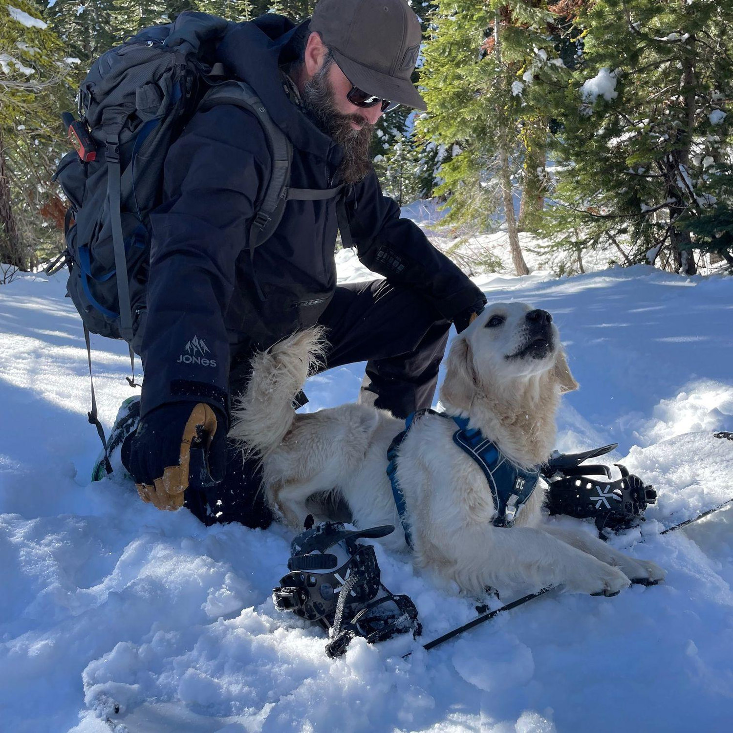 Teaching Georgia to ski.