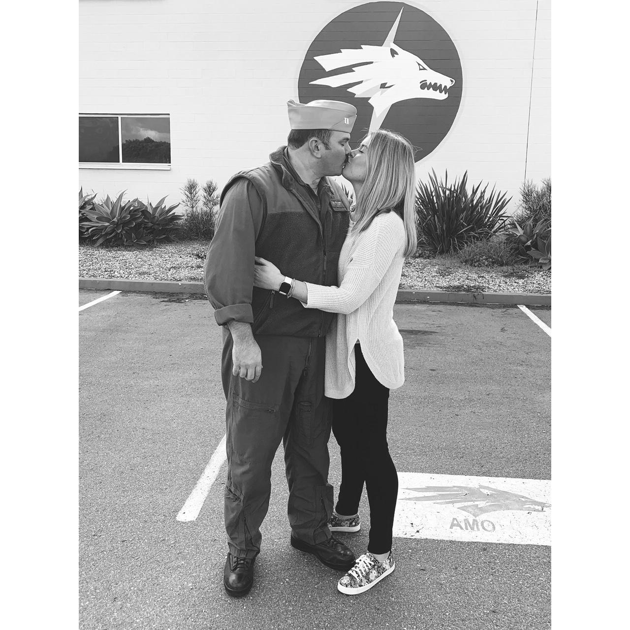 Right before Jerry left for deployment in January 2020. Katie visited two months later in Vietnam before COVID hit.