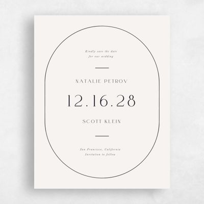 Beige Standard Wedding Save the Date - Barga Portrait