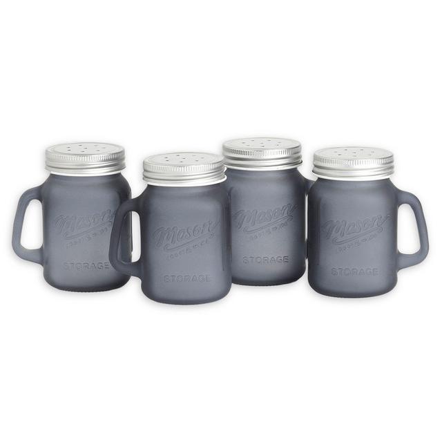 Mason Craft & More® Mason Jar Glass Salt/Pepper Shakers in Smoke (Set of 4)