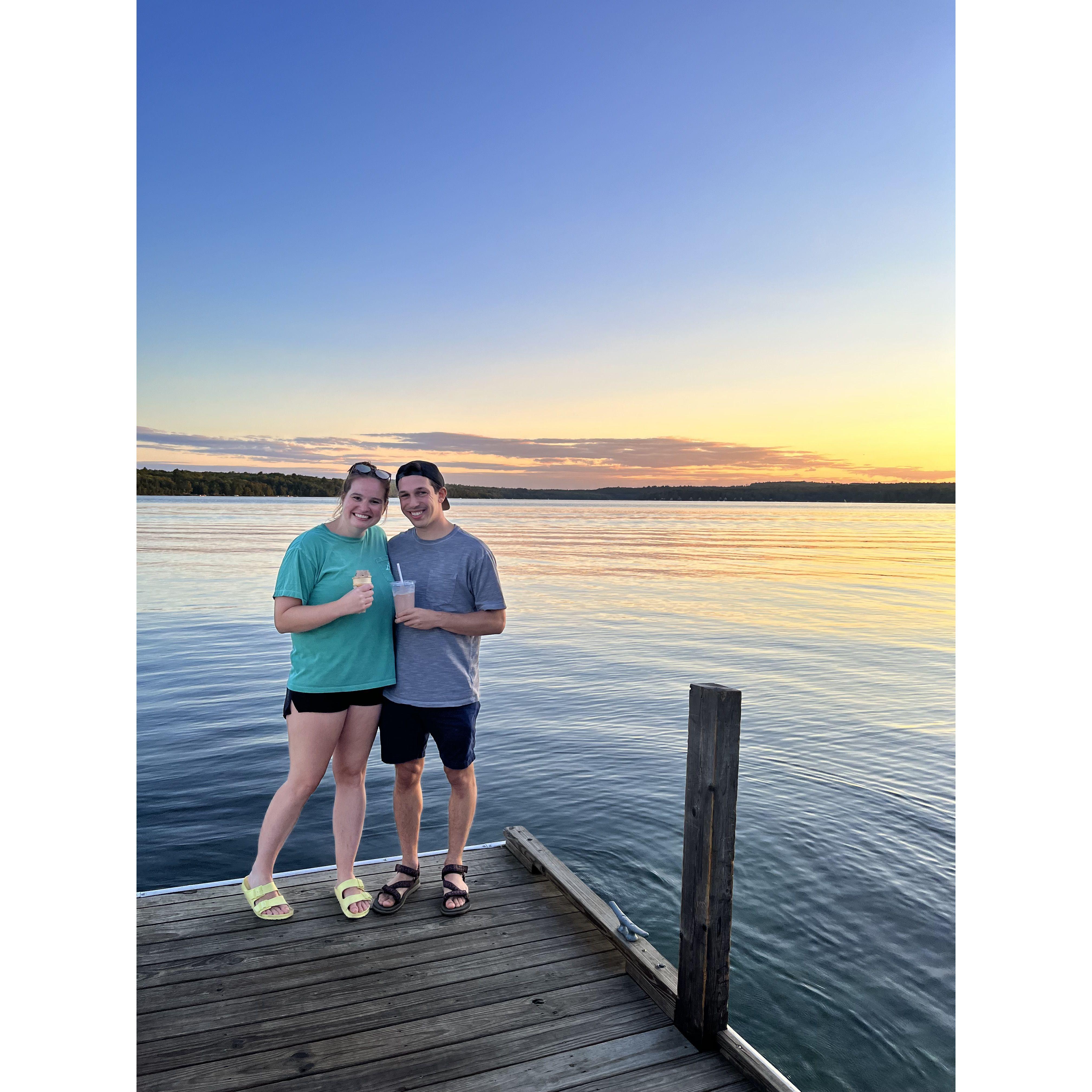 Ice cream on the lake.