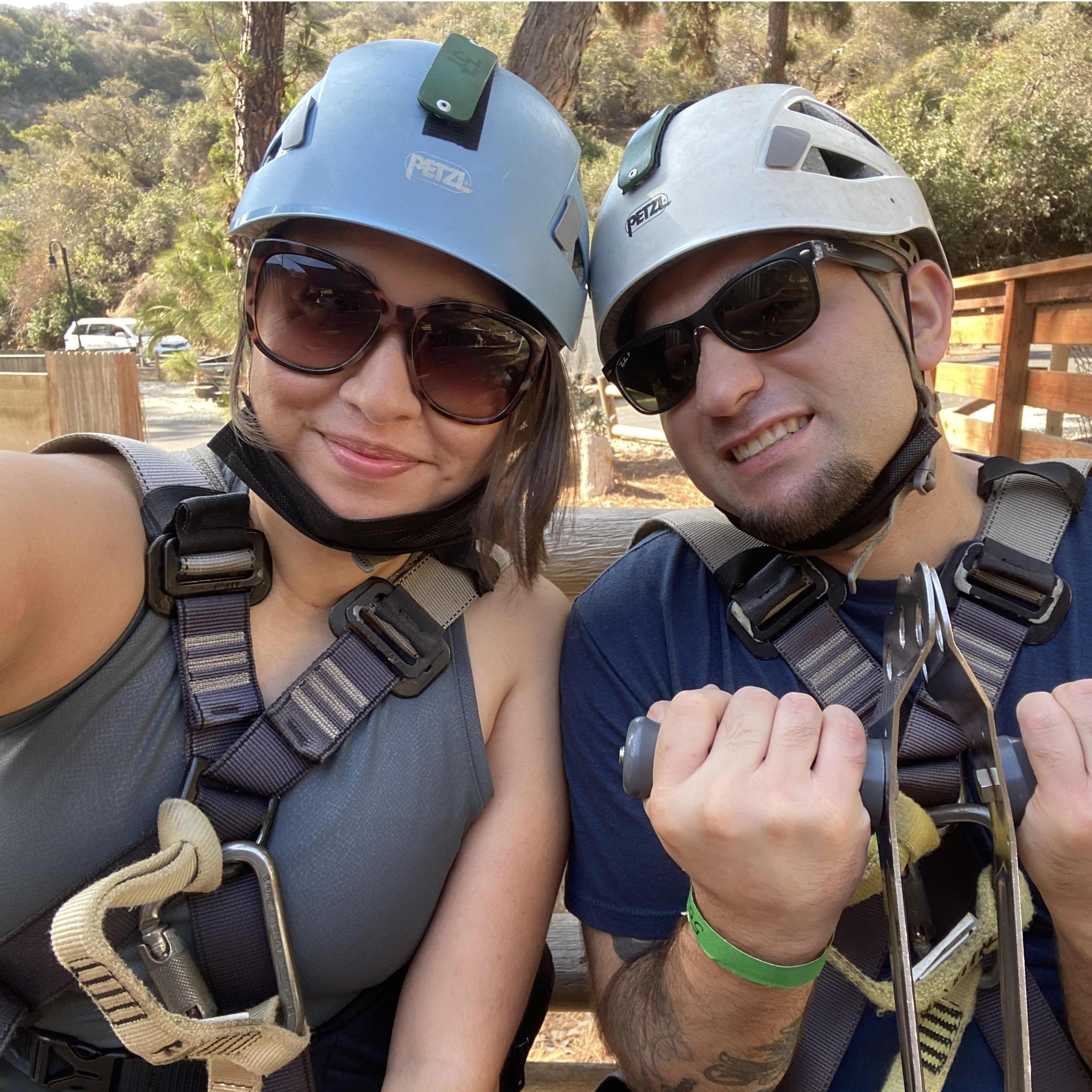 Our first time going ziplining!