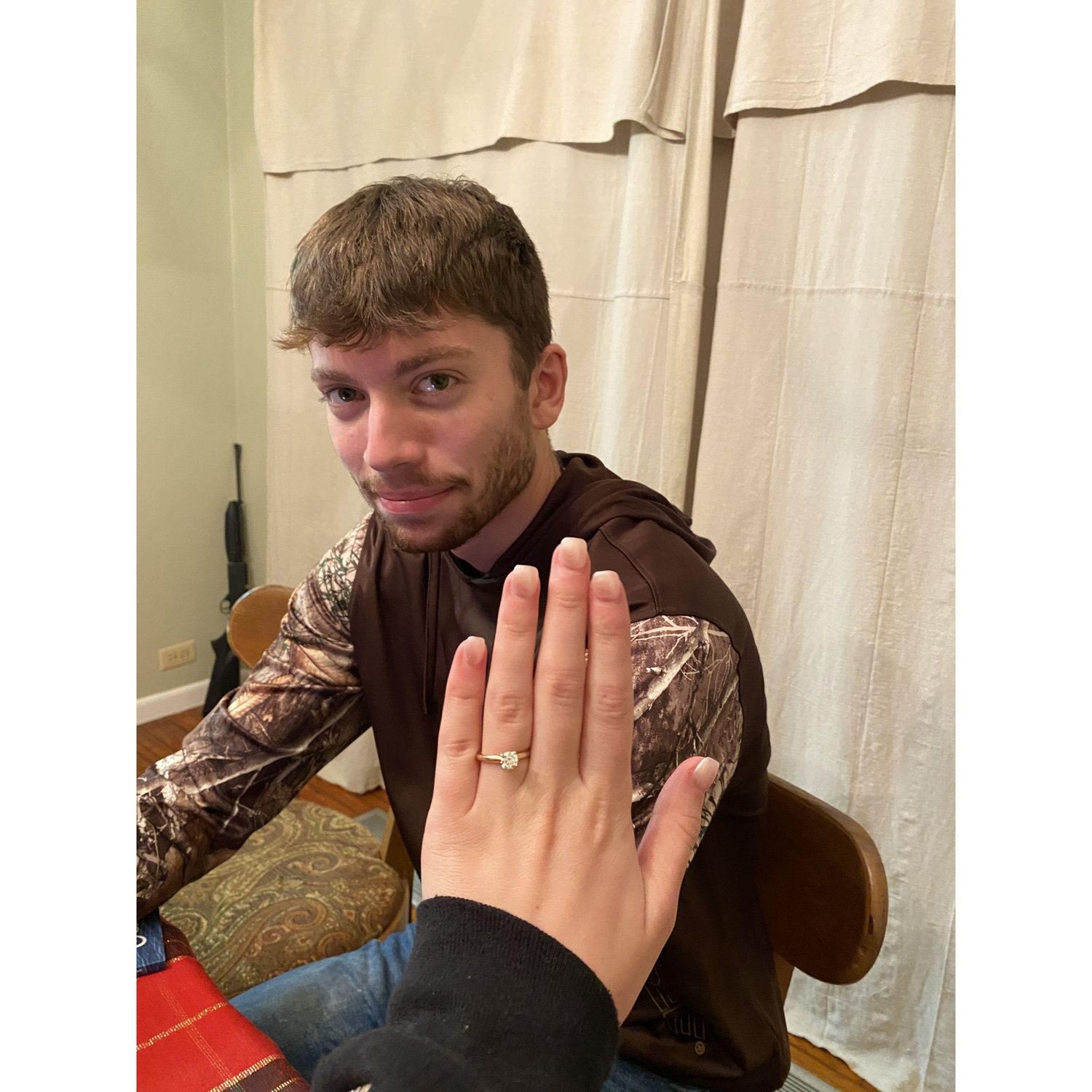 He popped the question!