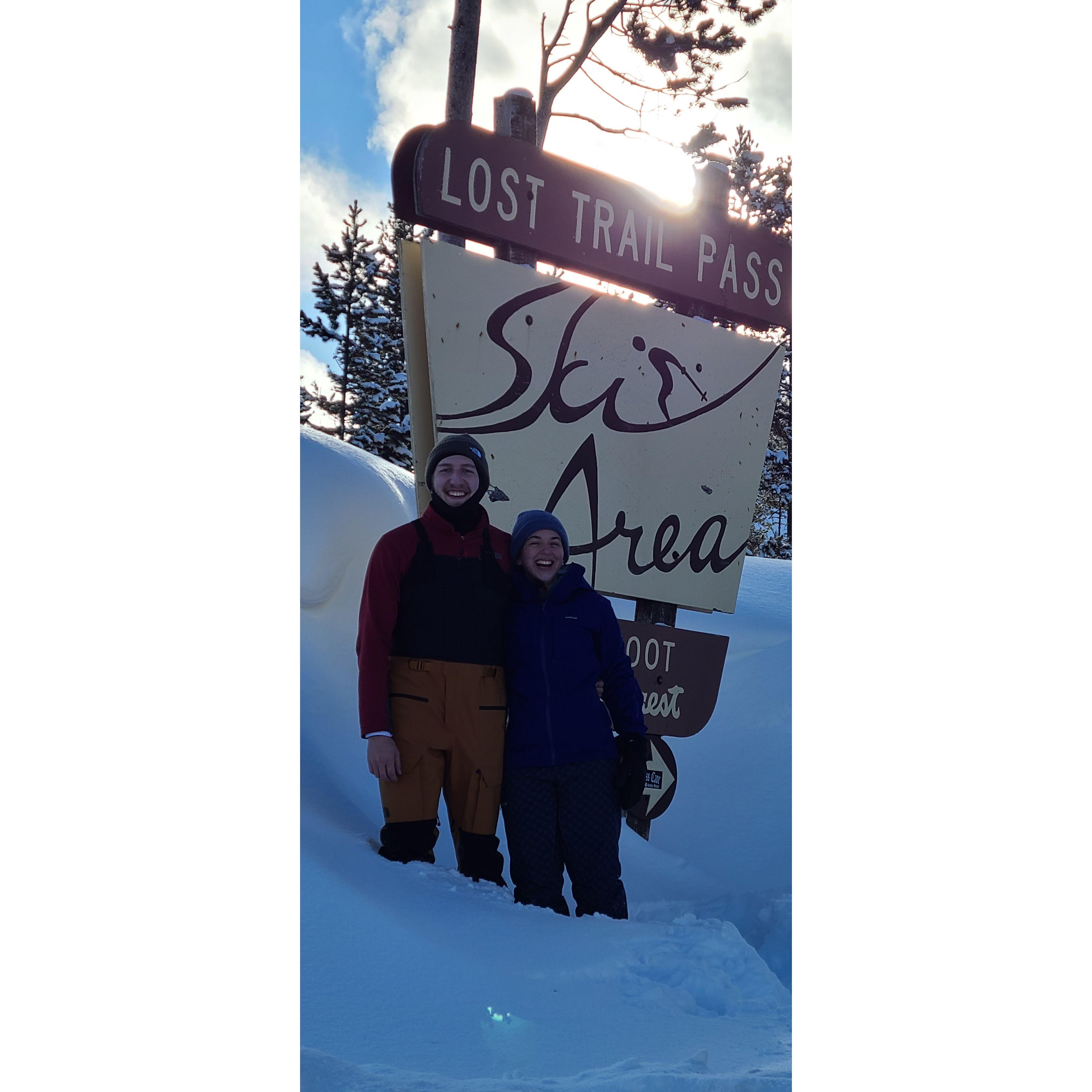 First big ski trip together to Montana in 2021 with Ellie and Nick