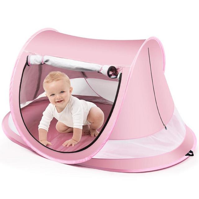 Baby Beach Tent,Large Pop Up Beach Tent Sun Shade for Beach,Portable Baby Travel Tent with Mosquito Net,Indoor Baby Play Tent,UPF 50+ UV Protection Sun Shelters for Infants
