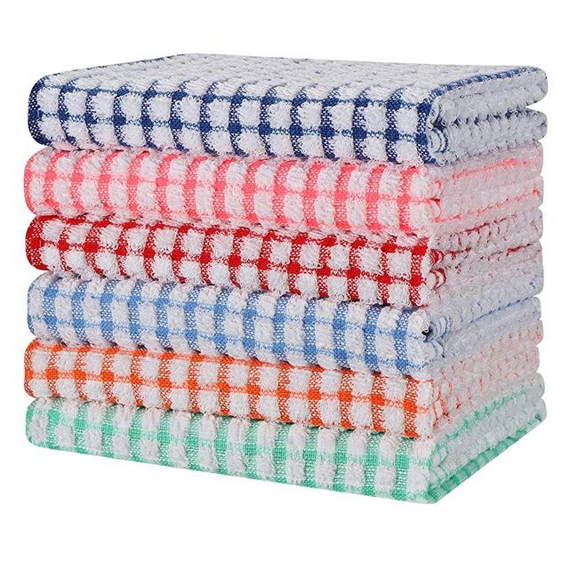 Gentlife Kitchen Dish Towels, 16 Inch x 25 Inch Bulk Cotton Kitchen Towels and Dishcloths Set, 6 Pack Dish Towels for Drying Dishes Tea Towels Kitchen Hand Towels