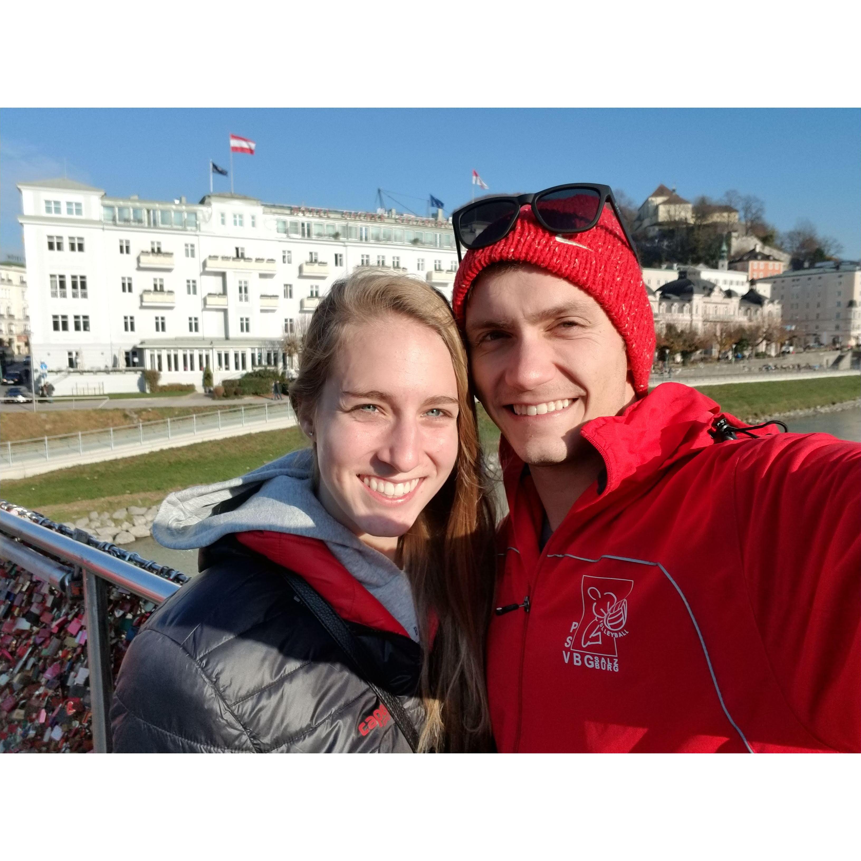 Bryce visiting in Salzburg!