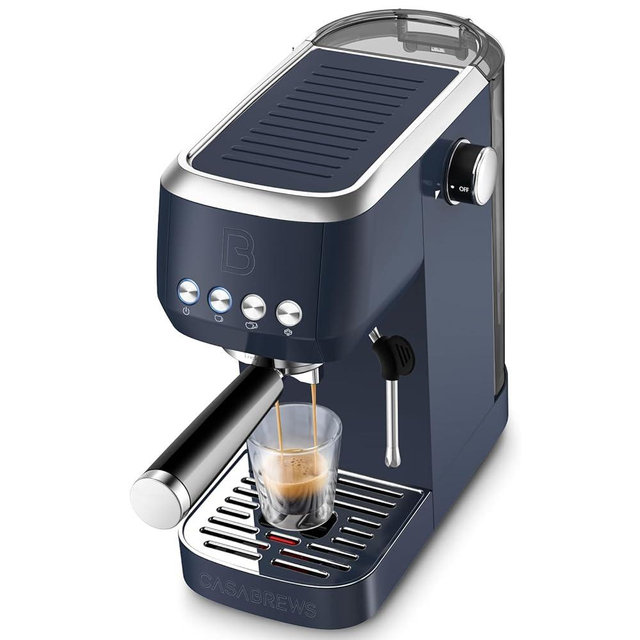 CASABREWS 3700 Essential Espresso Machine 20 Bar, Stainless steel Coffee Maker with Milk Frother, Espresso Coffee Machine for Cappuccino, Latte, 43.9oz Water Tank, Sapphire Blue
