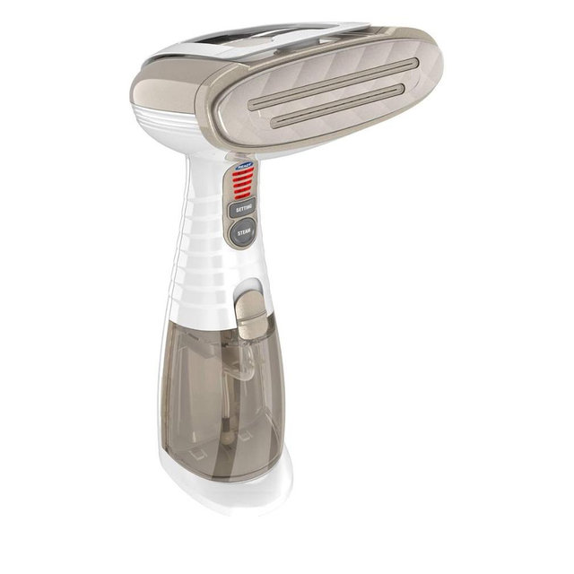 Conair Handheld Garment Steamer for Clothes, Turbo ExtremeSteam 1875W, Portable Handheld Design, Strong Penetrating Steam, White / Champagne