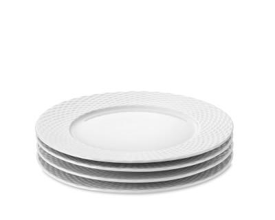 Pillivuyt Basketweave Porcelain Salad Plates, Set of 4