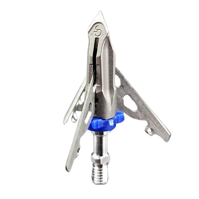 G5 Deadmeat V2 Expandable 3-Blade Broadheads | 3-Pack | 100/125 Grains | Razor Sharp 1.5" Cutting Diameter Mechanical Blades | Screw in | Compound & Recurve Compatible | 1 BMP Practice Tip Included