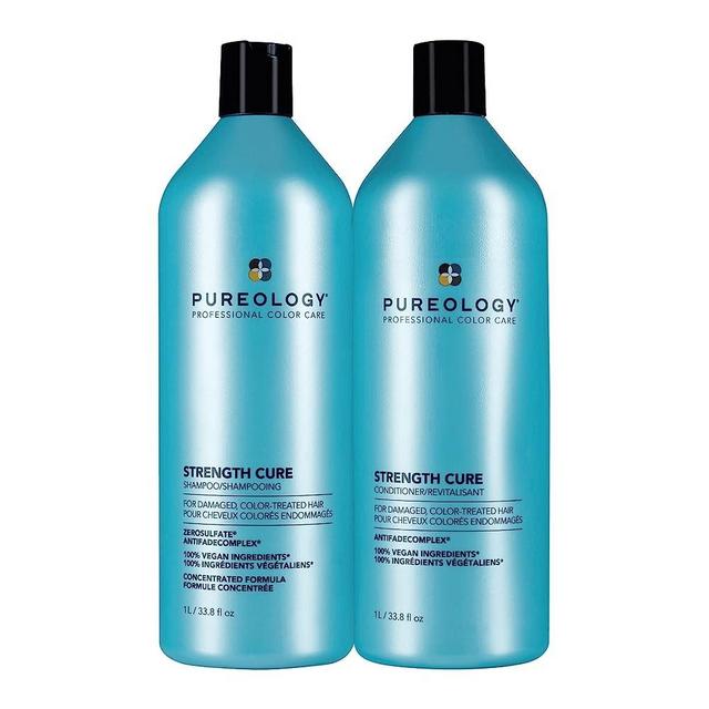 Pureology Strength Cure Damaged Hair Shampoo and Conditioner Set | For Strengthening Color Treated Hair | Sulfate-Free | Vegan | Paraben-Free