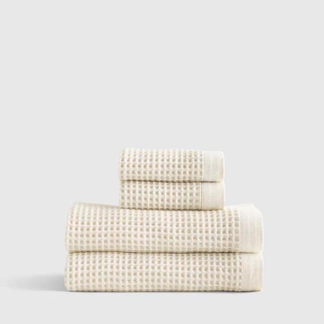 Organic Turkish Waffle Bath Towel Bundle Ivory