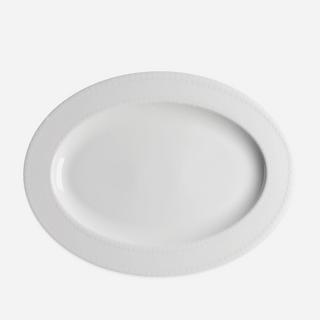 Pearls 16 in. White Rim Oval Platter