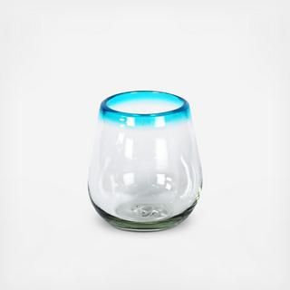 Recycled Artisan Stemless Wine Glass, Set of 4