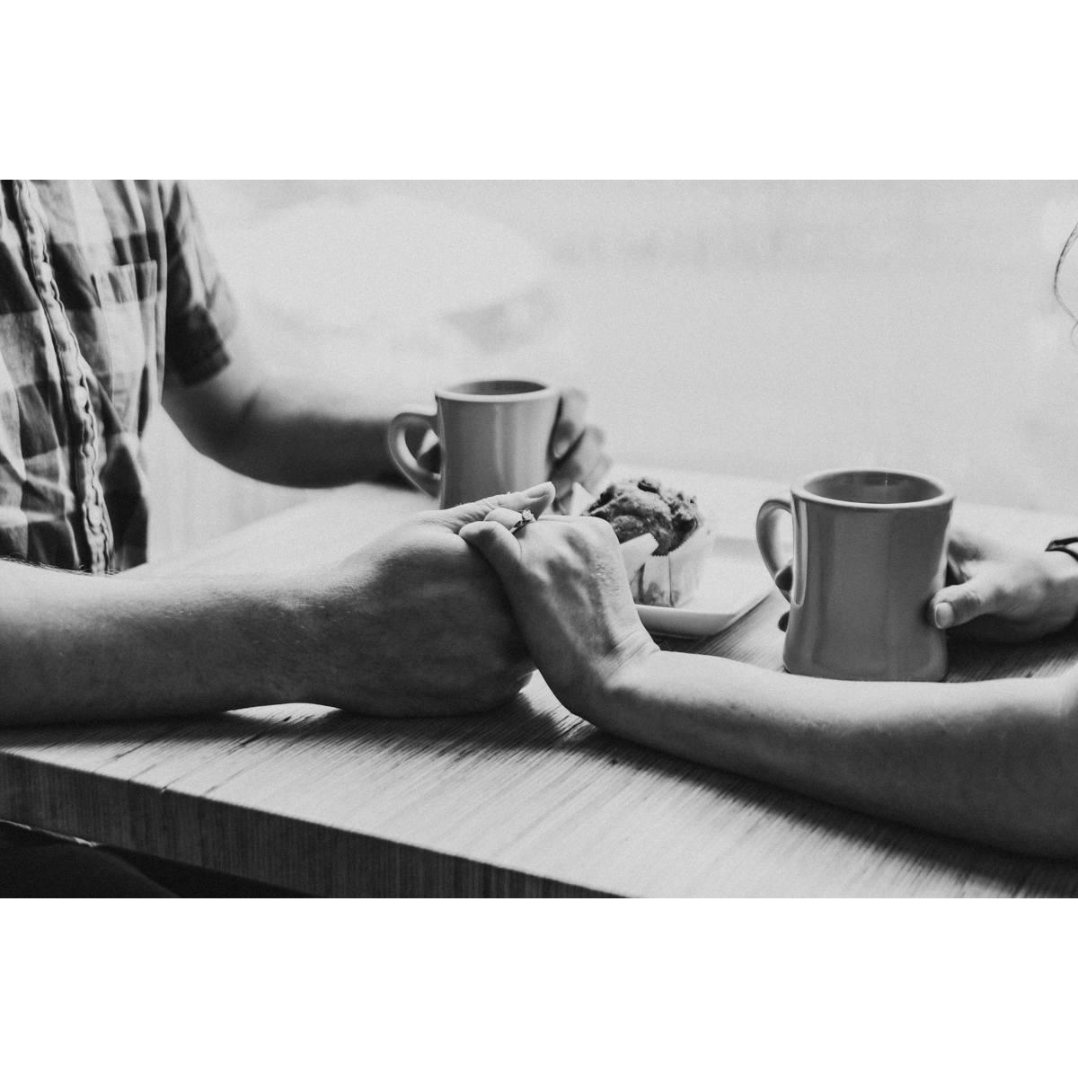 Always drinking coffee and holding hands.