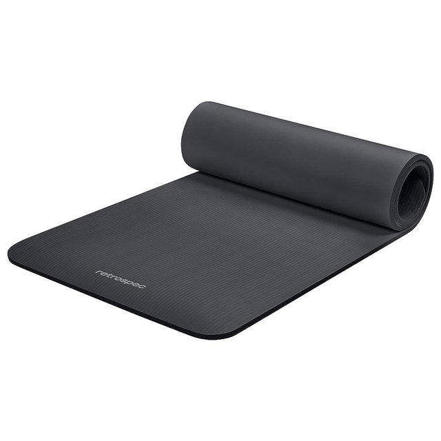 Retrospec Retrospec Solana Yoga Mat 1/2" Thick w/Nylon Strap for Men & Women - Non Slip Excercise Mat for Yoga, Pilates, Stretching, Floor & Fitness Workouts