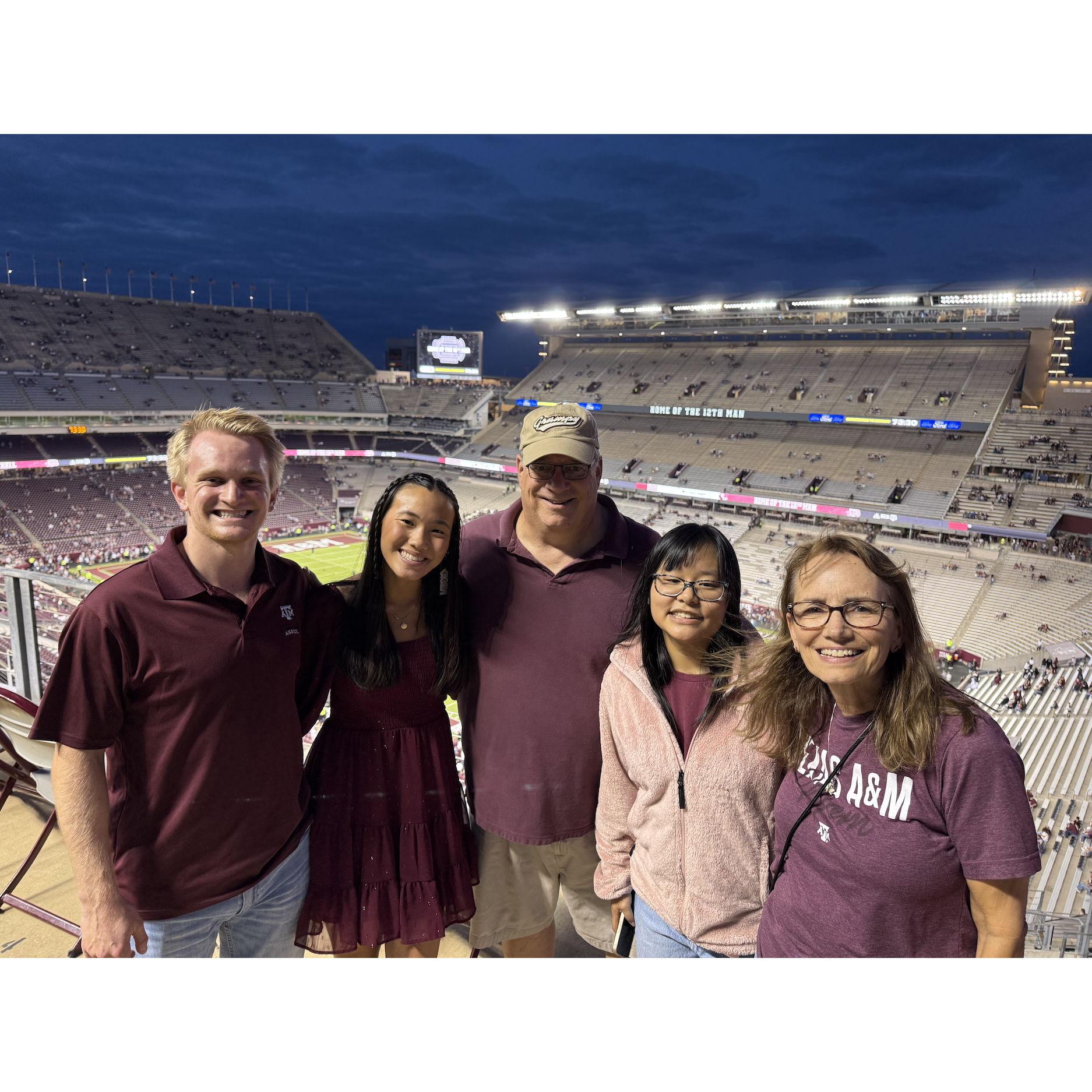 November 2024, Lia's family made it to their first Aggie Football game for Lia's senior year.