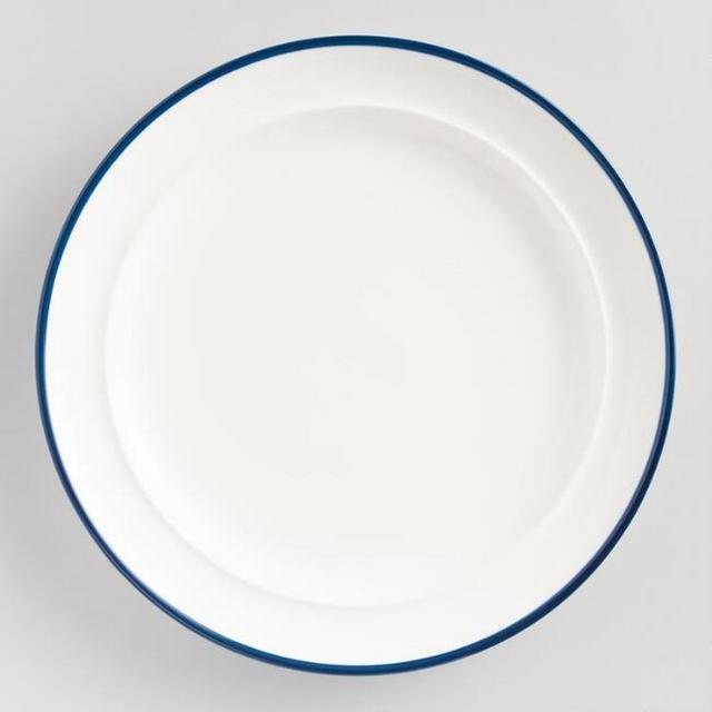 Navy Blue Rim Salad Plates Set of 6