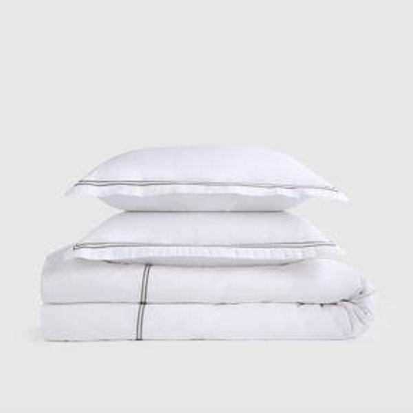Organic Crisp Percale Duvet Cover Set - King/Cal King