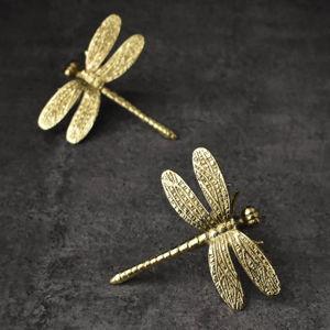Brass Dragonfly Cabinet Drawer Knobs Handles Antique Bronze