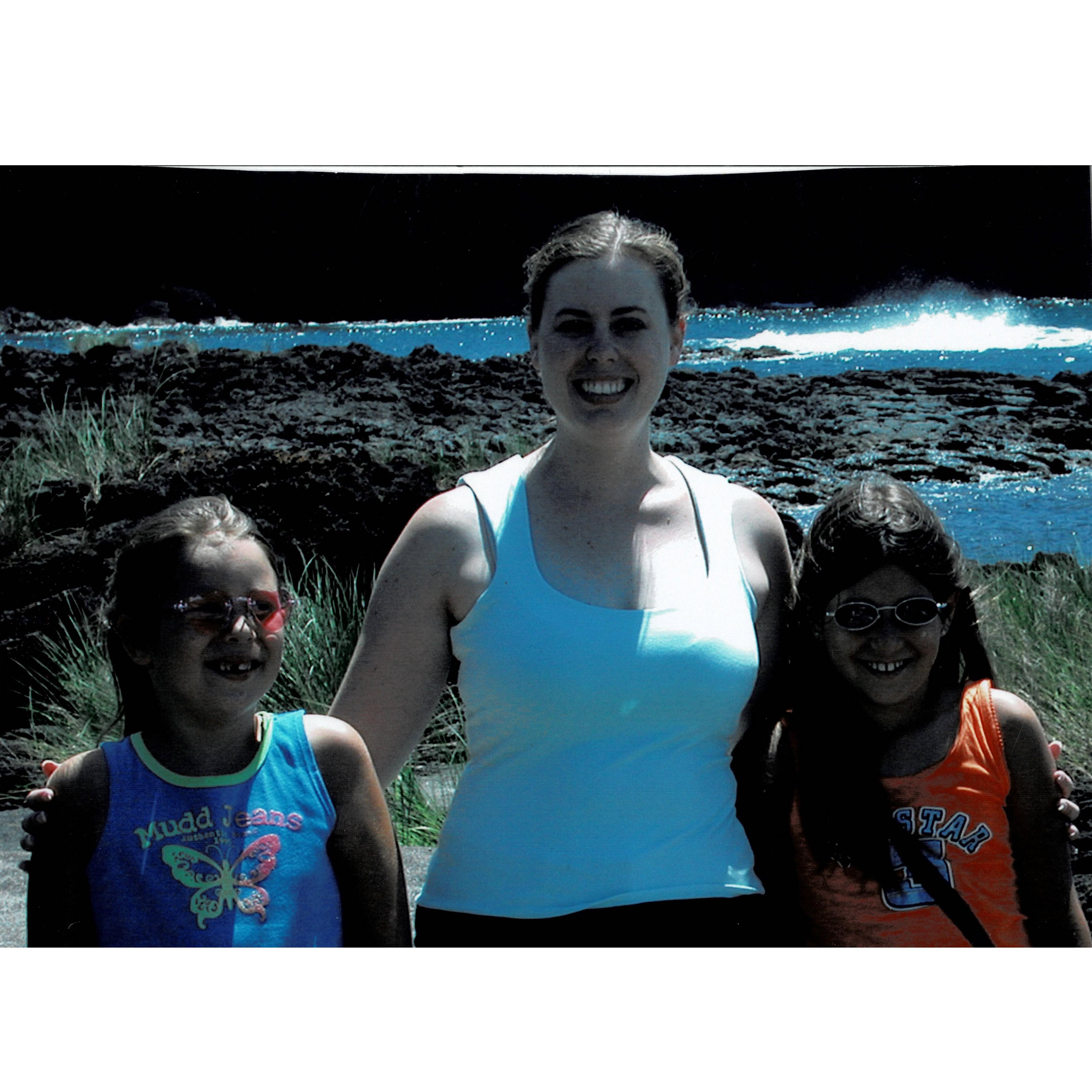 Marina, her sister and cousin on Pico Island with the most stylish glasses you've ever seen