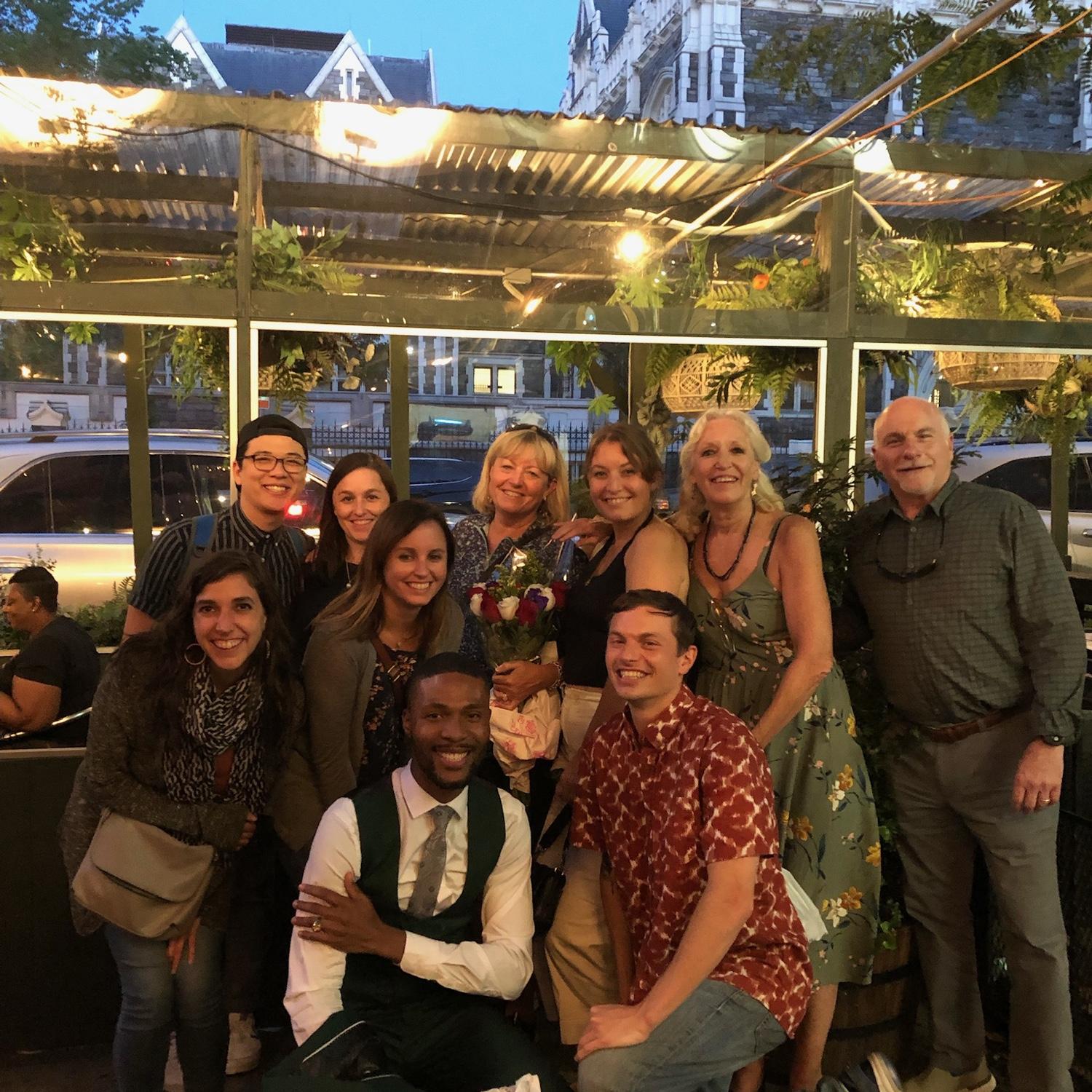 8/13/22 the day the parents officially met! Brendon’s family visited the city, and Christina’s mom Andrea came into the city. Pictured at one of their favorite neighborhood restaurants, Fumo.