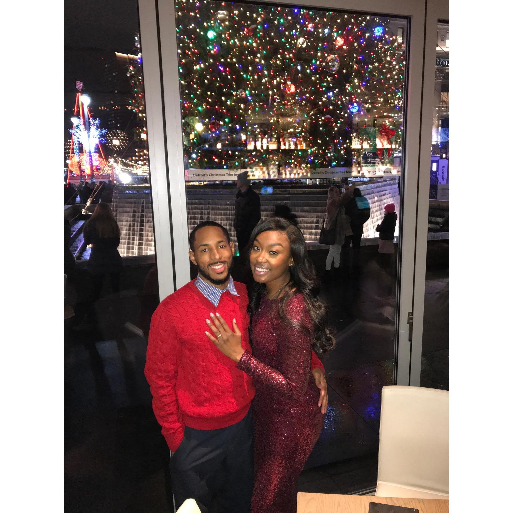 Celebrating Our Engagement Right After He Proposed.