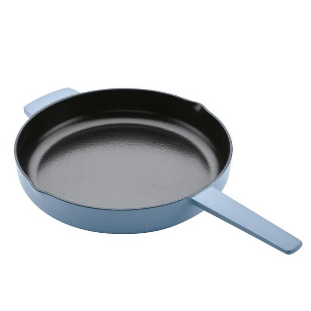 KitchenAid 12" Enameled Cast Iron Induction Skillet with Helper Handle and Pour Spouts Blue Velvet