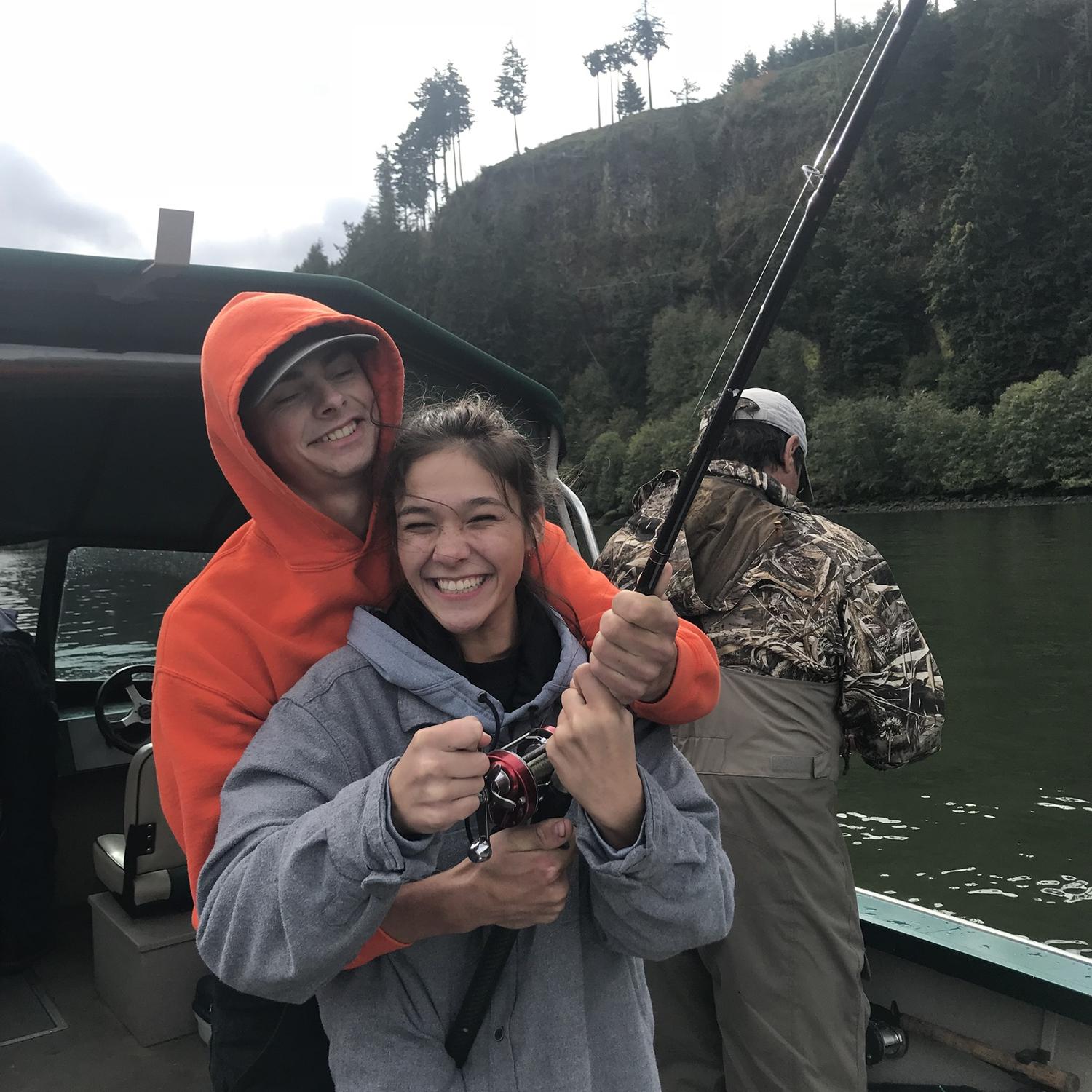 Reeling in a sturgeon for the first time🎣