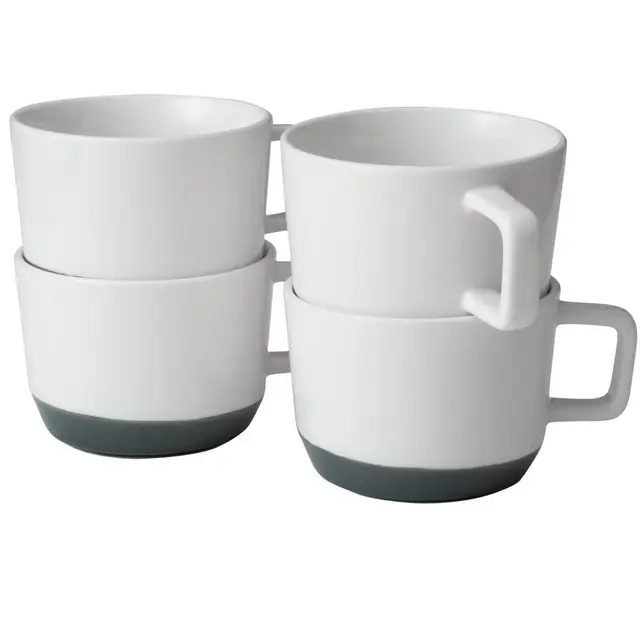Libbey Austin 17.5 ounce Large Porcelain Coffee Mug, Set of 4, Basalt Blue