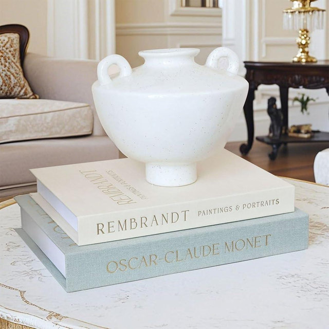 Modern Coffee Table Books-Decorative Books for Home Decor-Set of 2 Linen Fake Books Decorative Boxes-Faux Book for Coffee Table,Book shelf,Mantel,Living Room,Hotel,Villa Decor,Storage Box for Photos