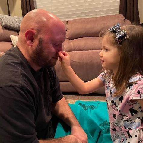 Ellie doing Uncle Doug's make-up