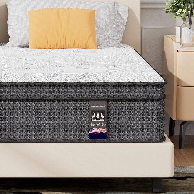 King Size Mattress, 14 Inch Hybrid King Mattress in a Box with Gel Memory Foam, Individually Wrapped Pocket Spring, Motion Isolation, Pressure Relief, Medium Firm, CertiPUR-US Certified, 76"*80"*14"