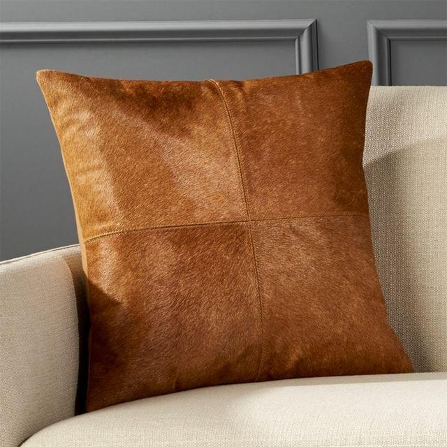 18" Abele Brown Cowhide Pillow