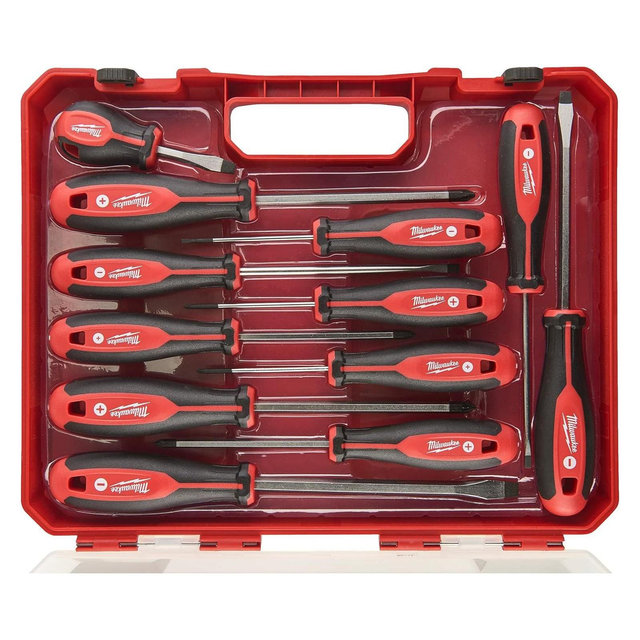 Milwaukee Set of 12 Tri-Lobe Screwdrivers 4932472003 Red : Milwaukee : Milwaukee
