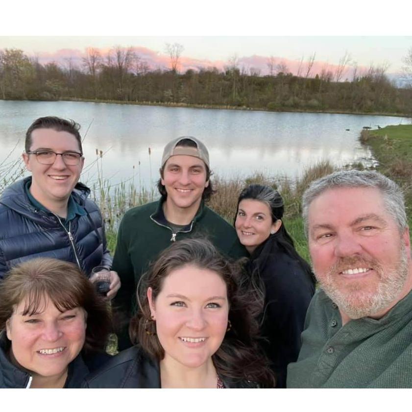 With Melissa's family at Jake and Brit's wedding venue.