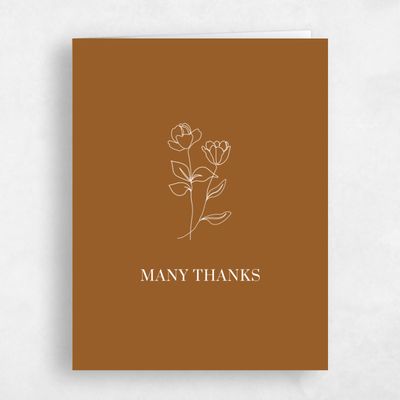 Dark Ochre, Brown Wedding Thank You - Maywood Stamp