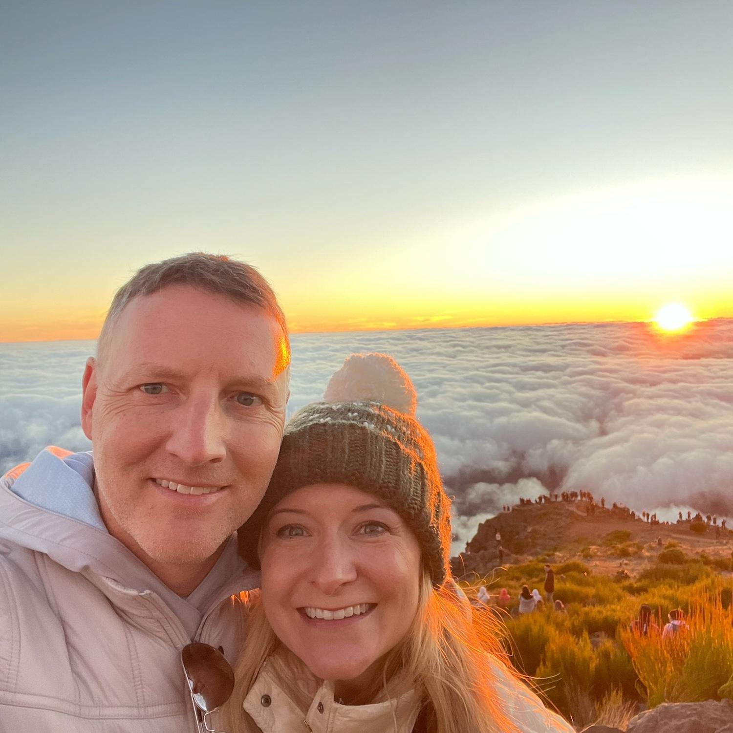 Watching the sunrise above the clouds in Madeira, Portugal!
