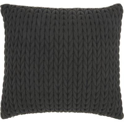Life Styles Quilted Chevron Throw Pillow Charcoal - Nourison